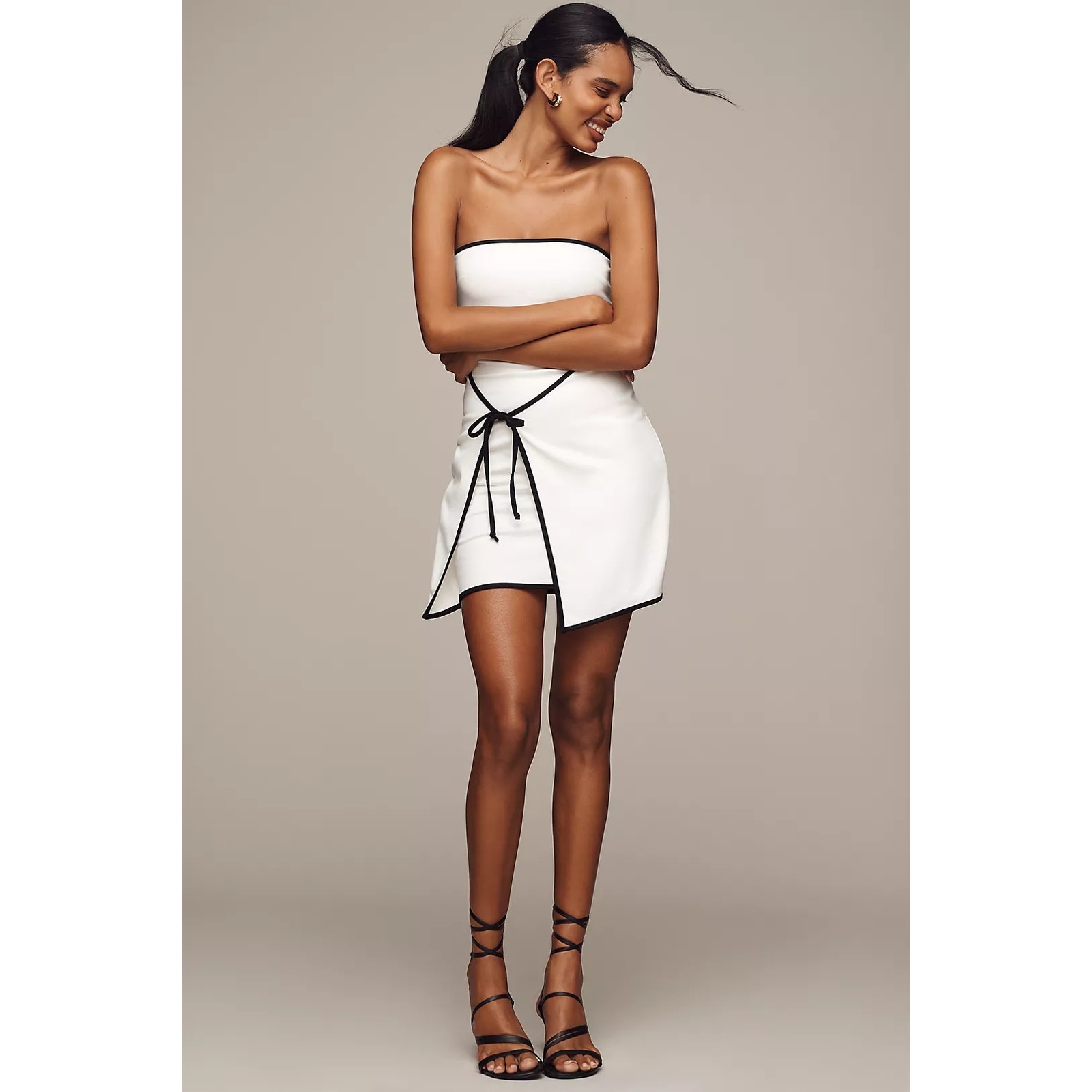 Nwt Anthropologie En Elly Strapless Wrap Shift Mini Dress $148 Large White